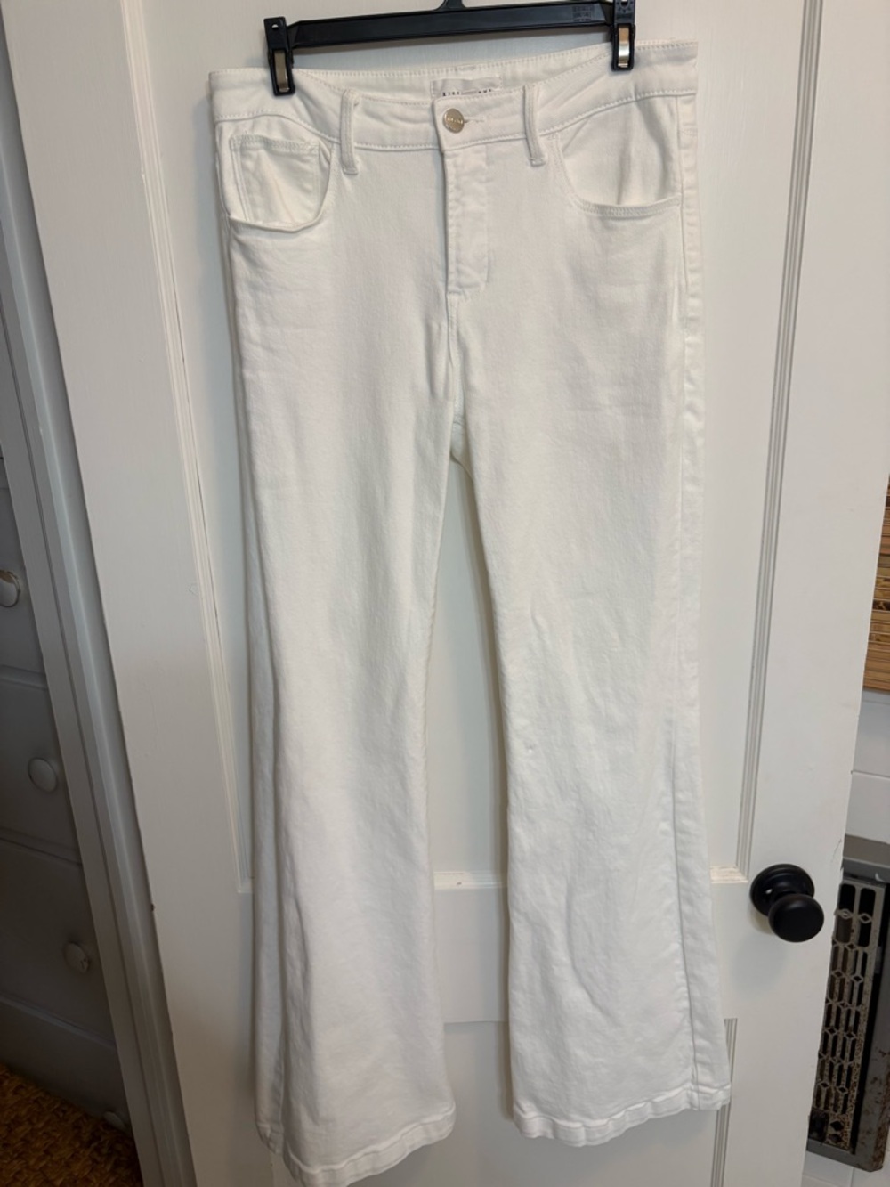 Women's White Flared Jeans - Clean Wide Leg Style